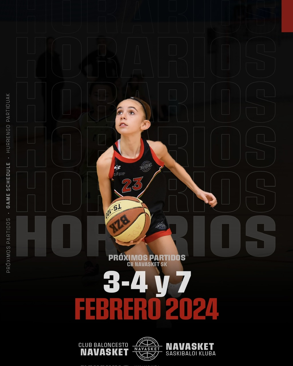 HORARIOS | 3-4 y 7 febrero 2024