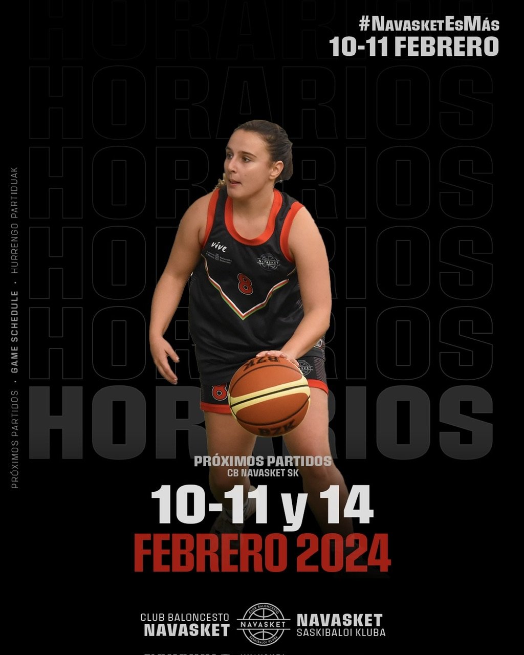 HORARIOS | 10-11 y 14 febrero 2024