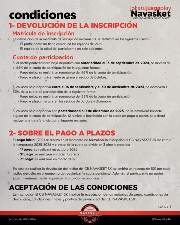 NVT 25-26 | Condiciones de devoluciones