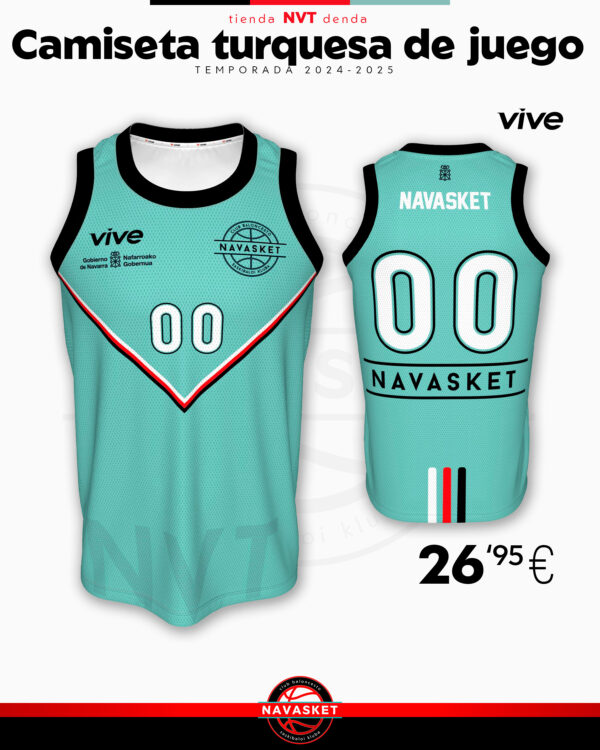 TIENDA | Camiseta turquesa de juego Navasket (2ª equipación)