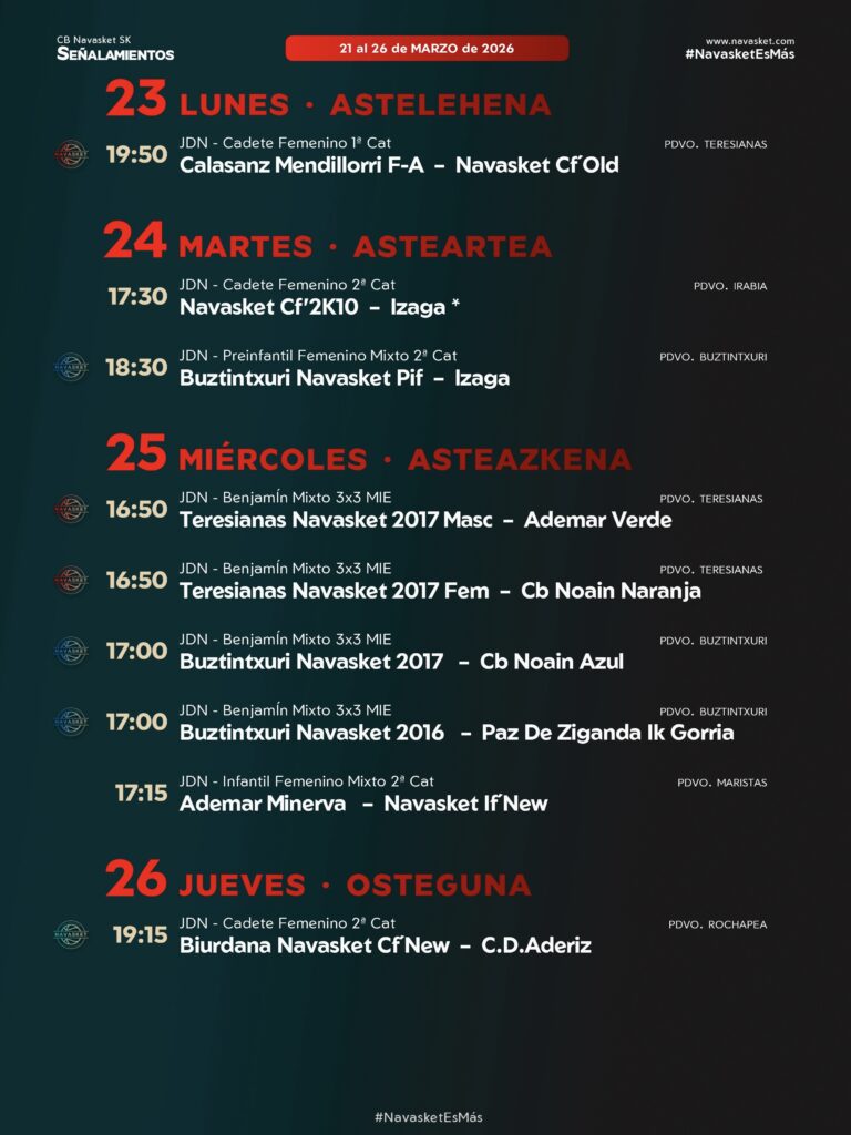 SEÑALAMIENTOS | 21 al 26 marzo 2026 (3/3)