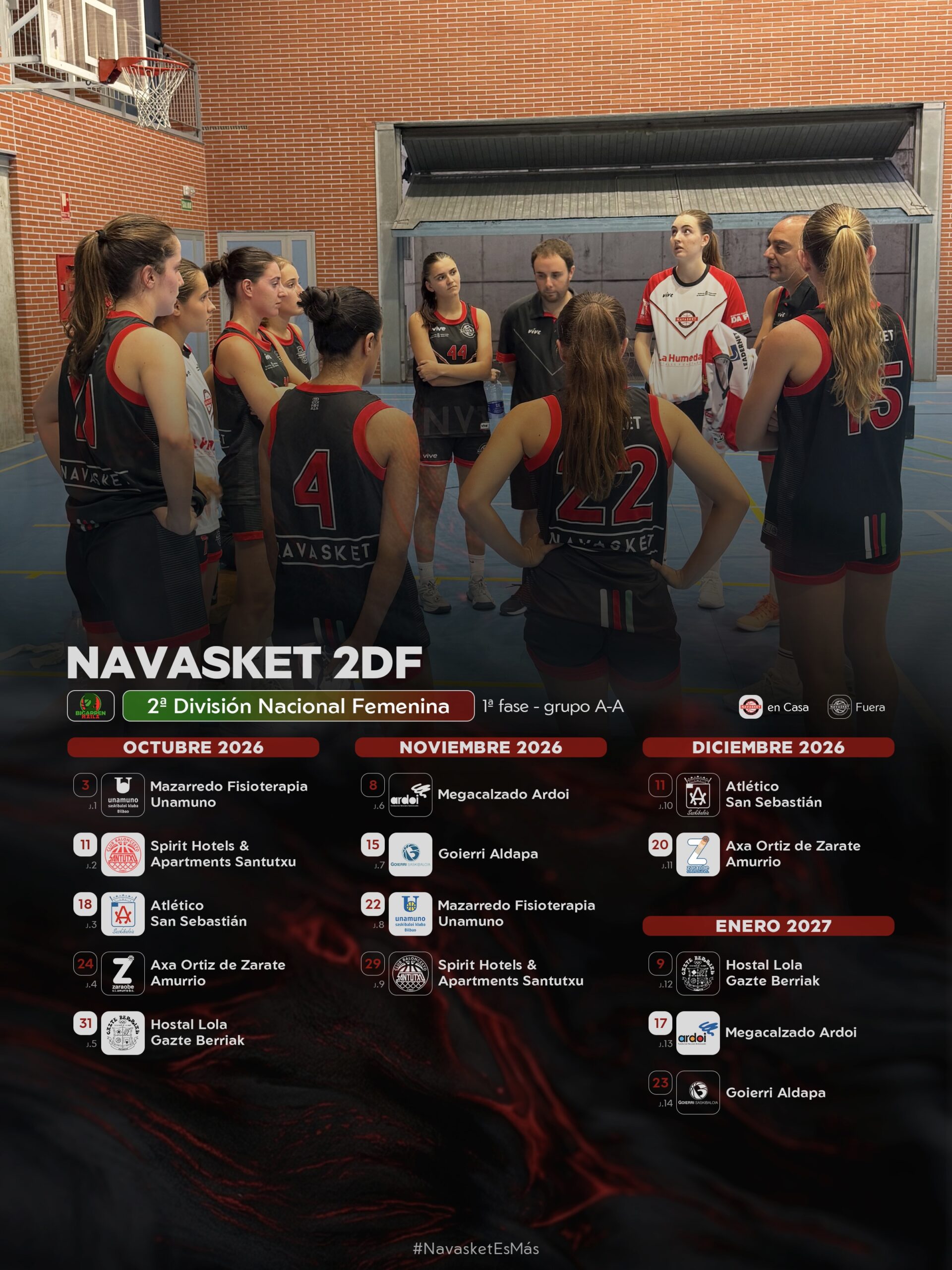 #NVT | Calendario Navasket 2DF (2026-2027)